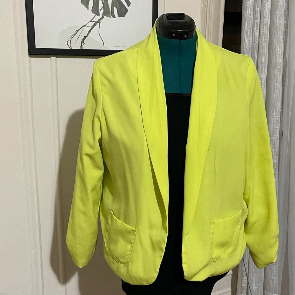 Neon Yellow Blazer Jacket XL